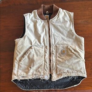 Vintage Carhartt Cream Vest, quilted liner